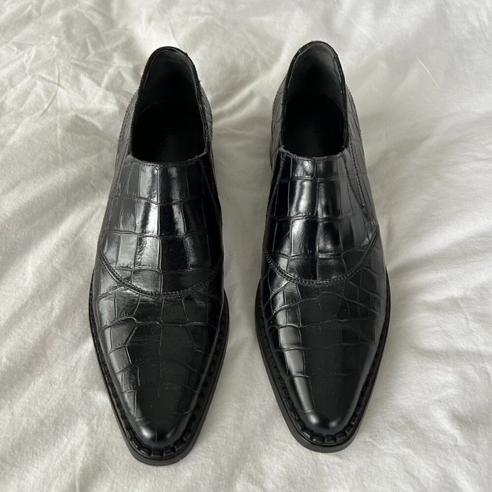 Vince Leather Croc Loafers 7.5 - Picture 3 of 8